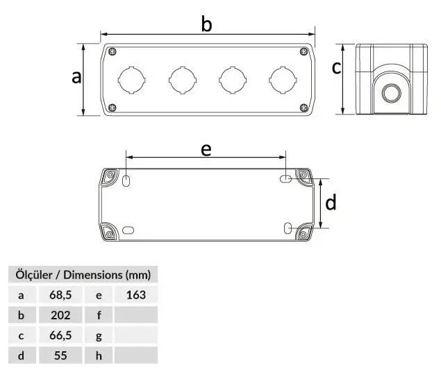 Кнопочный пост на 4 кнопки – IP67 – 2