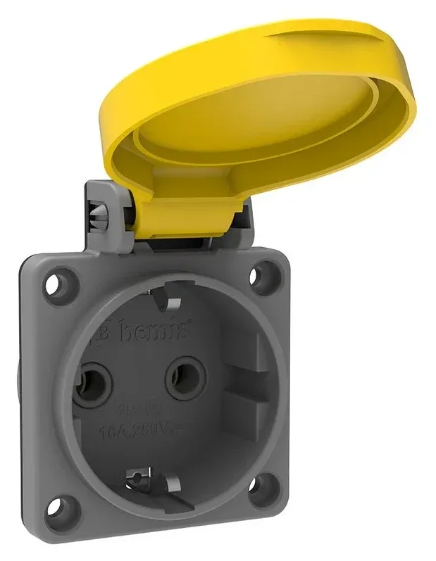 16A IP44 Single-Phase UPS Panel Socket (Yellow) – 2