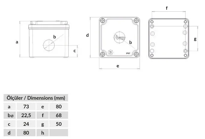 Ex-proof 1’li Buton Kutusu 80x80x73 – IP67 – 2
